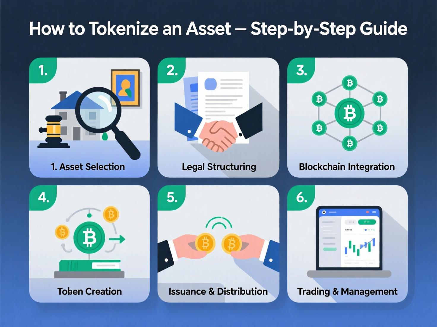 Step-by-step flowchart of how to implement Real-World Asset Tokenization.