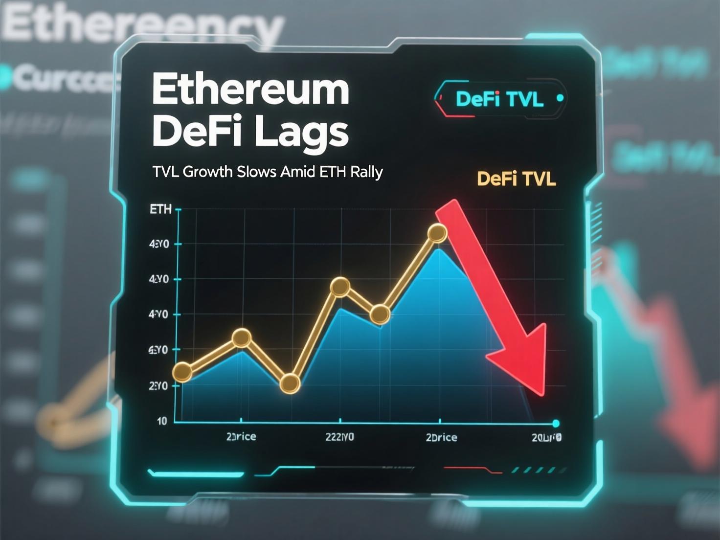 “TVL trend shows Ethereum DeFi lags despite ETH all-time high versus 2021 peak”