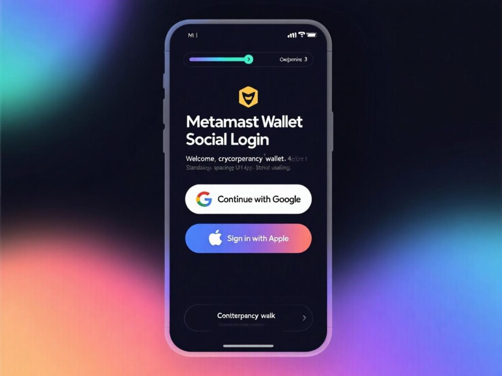 Onboarding flow for MetaMask social login Google Apple with password step