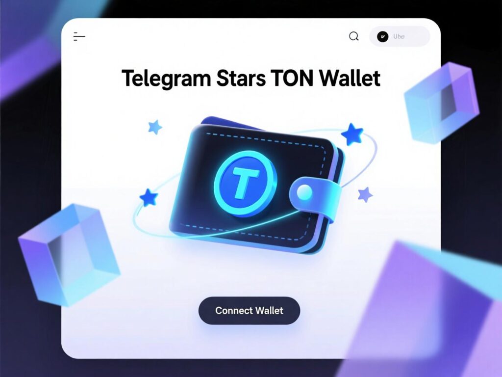 Screenshot-style mockup of Telegram Stars and TON Wallet powering bot onboarding.
