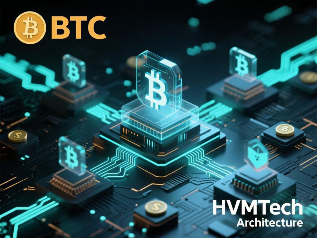 “Diagram of hVM enabling Bitcoin programmability for DeFi within EVM tools.”