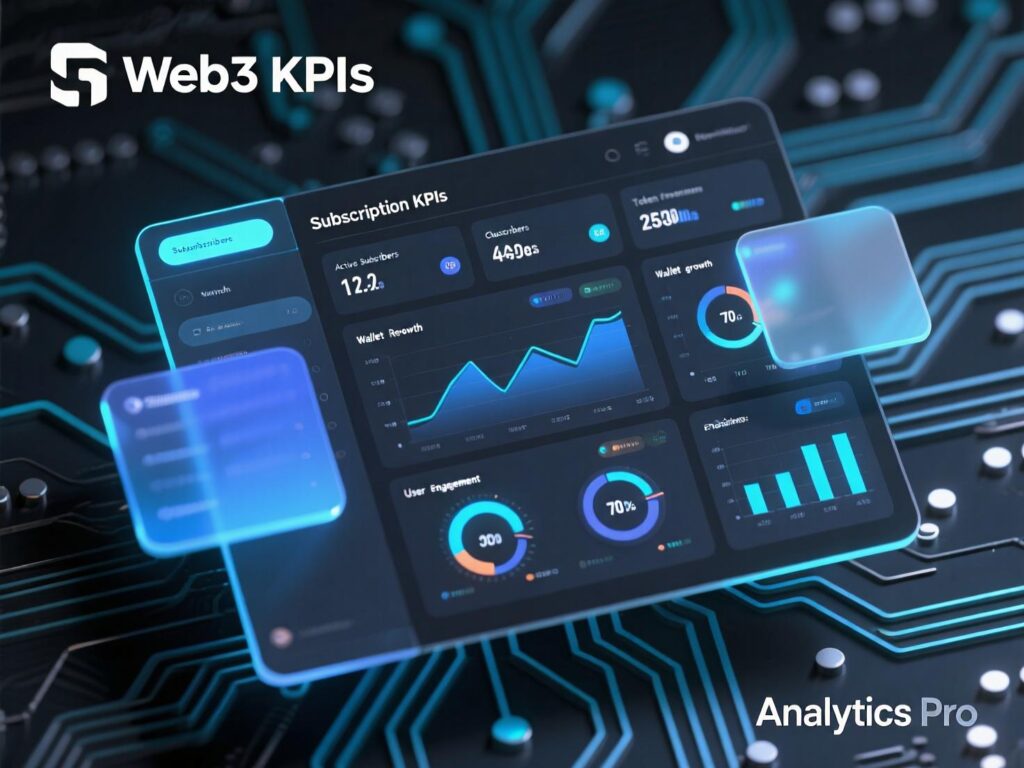 “Dashboard of KPIs for crypto-powered subscription economies.” 