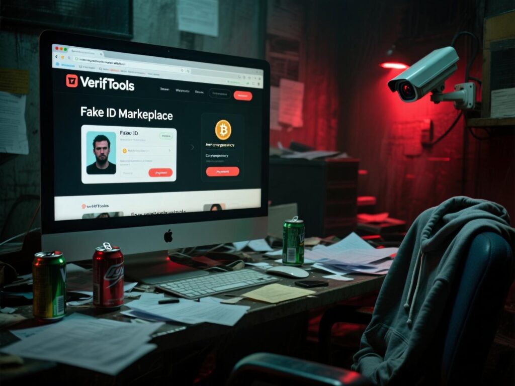 “Crypto payments powering the VerifTools fake ID marketplace”