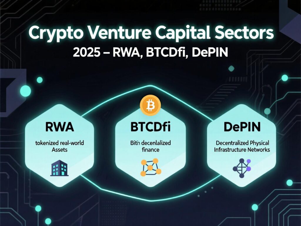 “Sectors attracting crypto venture capital in 2025: infra, RWA, BTCFi, DePIN, security.”