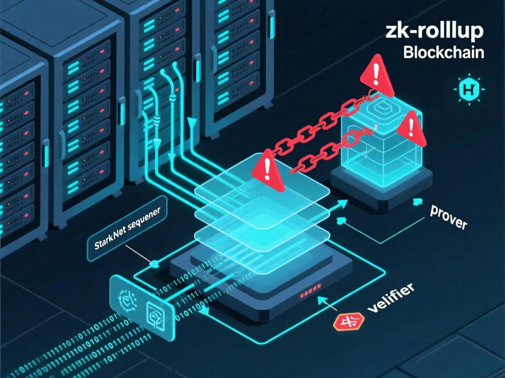 “Diagram of ZK-rollup flow affected by the Starknet sequencer outage”