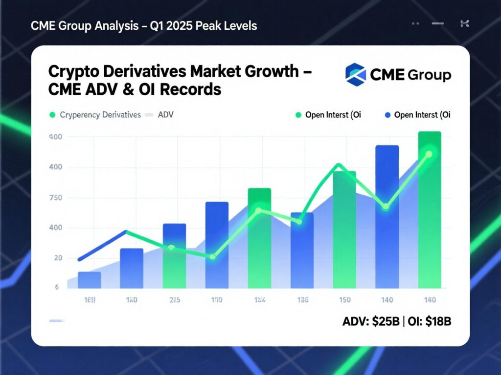 Line chart illustrating CME crypto ADV/OI highs supporting Crypto Derivatives