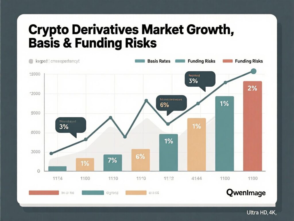 Diagram of basis/funding mechanics driving Crypto Derivatives Market Growth and risk