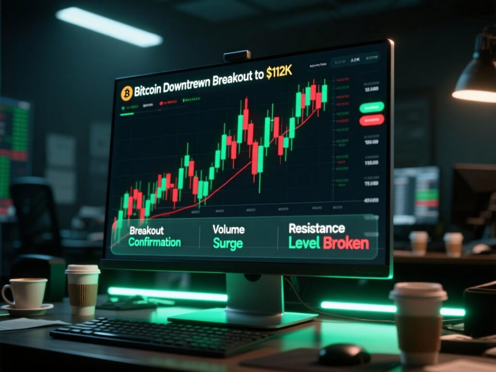 ETF flow dashboard during Bitcoin downtrend breakout to 112K