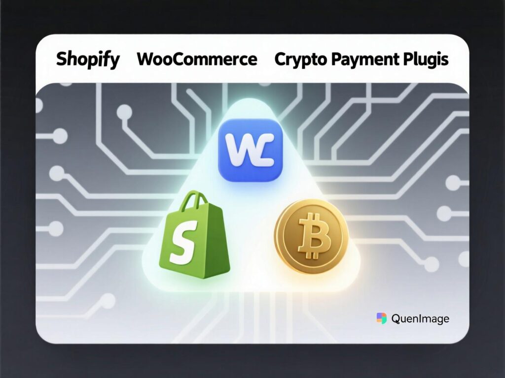 “Shopify and WooCommerce settings where crypto payment gateways are enabled.”