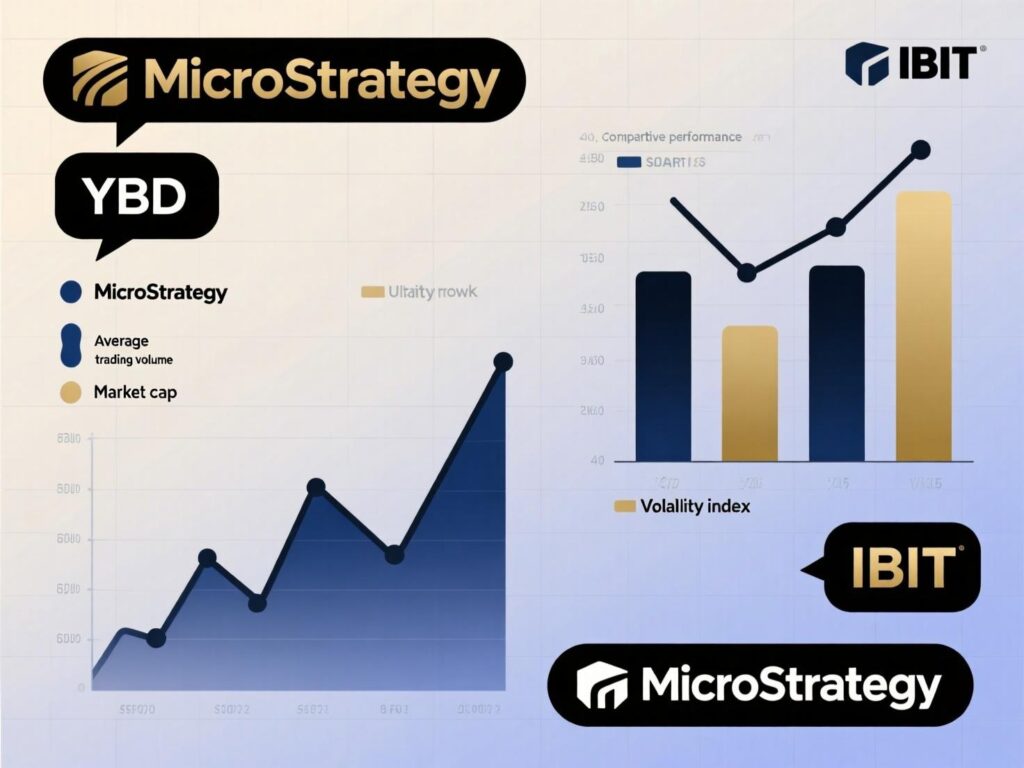 “Side-by-side returns comparing MicroStrategy vs IBIT performance since ETF launch”