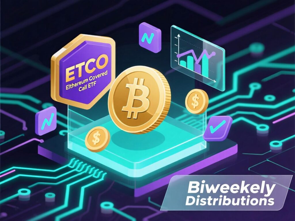 Bi-weekly distribution timeline for an Ethereum covered call ETF”