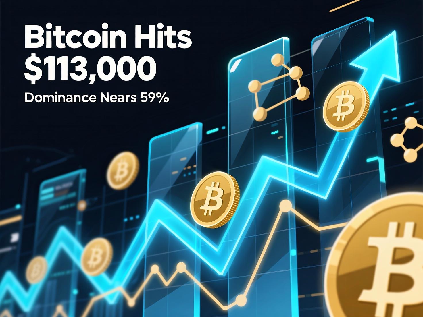 Bitcoin Hits $113K as BTC Dominance Approaches Two-Week High of 59%