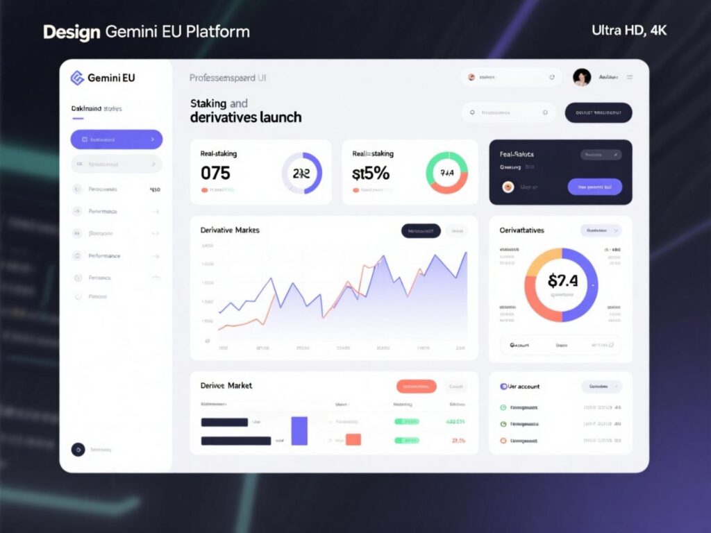 "Trading dashboard for Gemini EU staking and derivatives launch"
