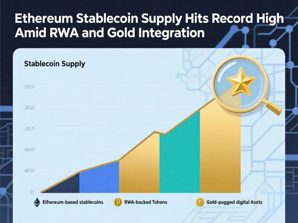 Tokenized gold growth on Ethereum contributing to the Ethereum stablecoin supply record"