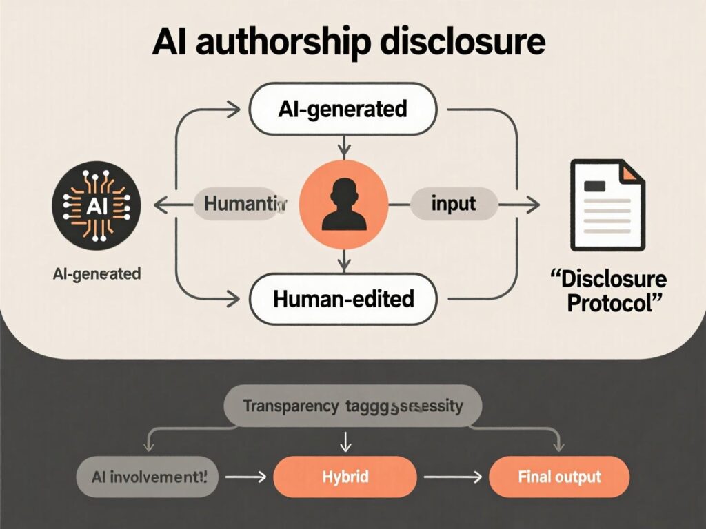 Crypto & AI-Generated Content Rights 2 Flowchart of human authorship and AI assistance disclosure in copyright registration.