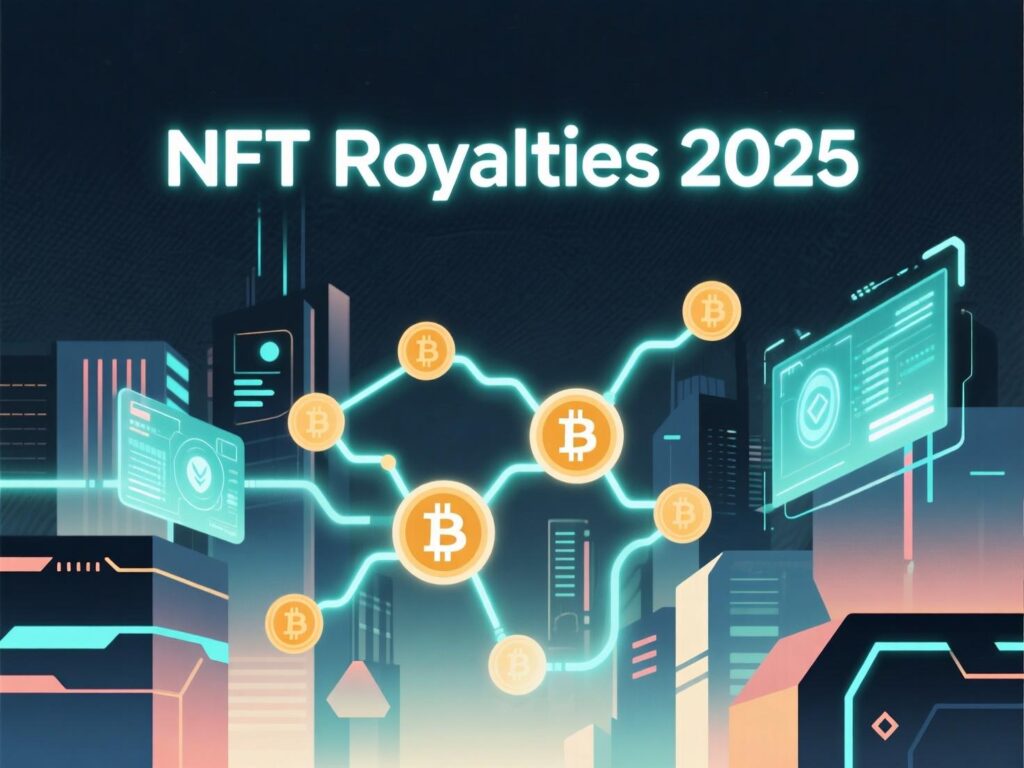 Chart comparing optional vs enforced NFT royalties across marketplaces in 2025.