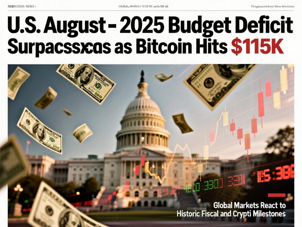 “Bitcoin above $115K amid US August 2025 budget deficit concerns”