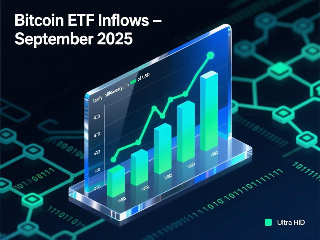 “Comparison of bitcoin ETF inflows September 2025 with August streaks”