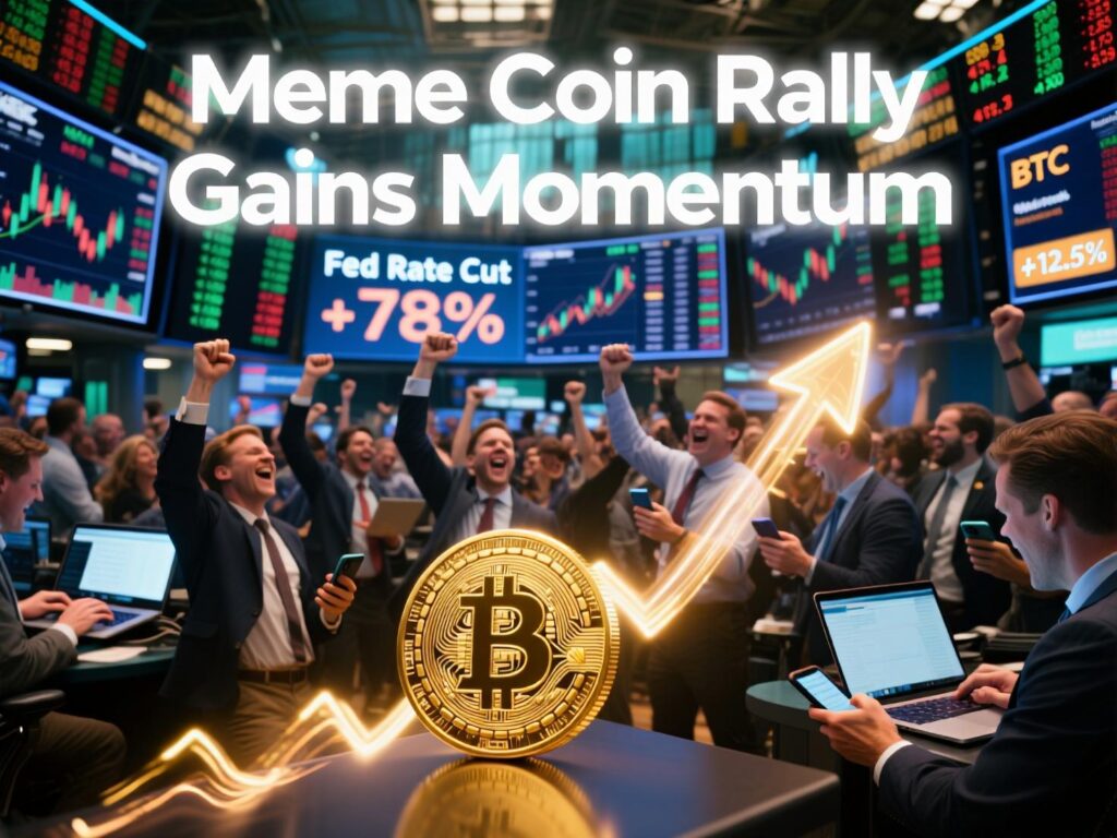 “Bitcoin dominance slips as memecoin rally as Fed rate cut bets rise.”