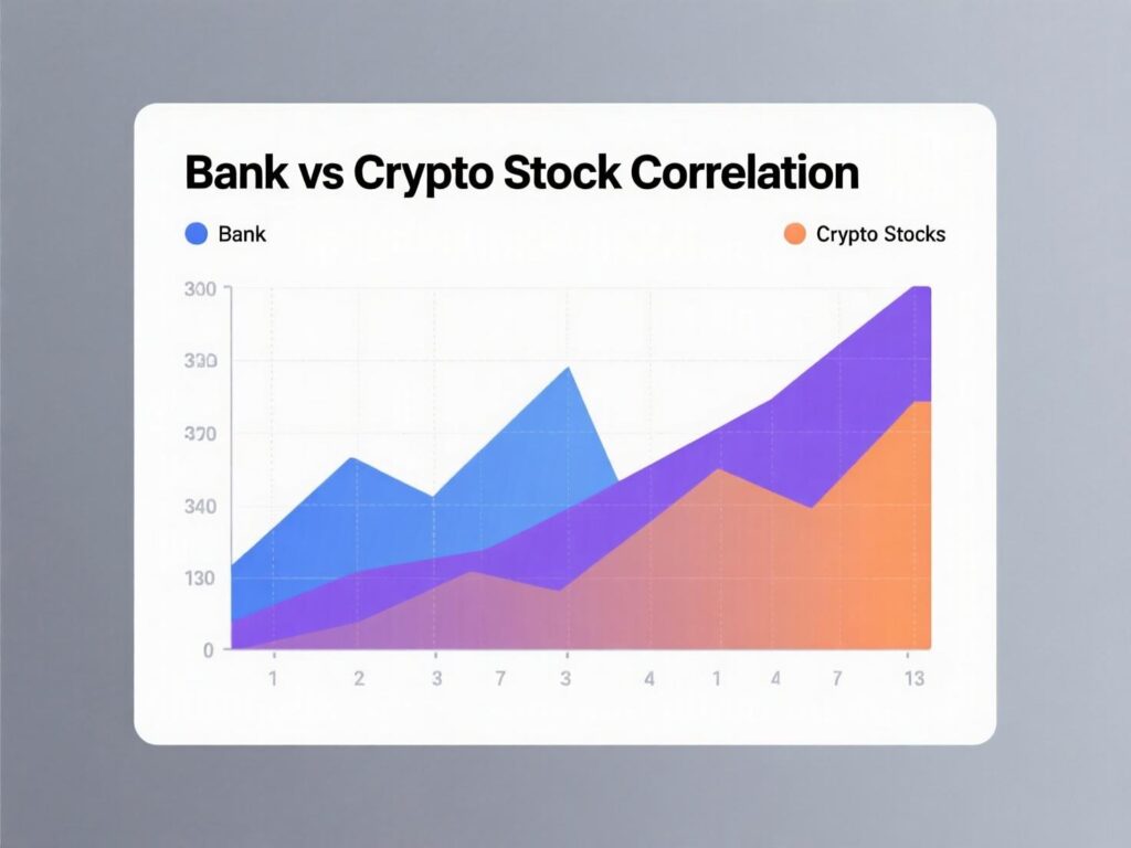 “Correlation chart of bank and crypto stocks post-GENIUS Act”