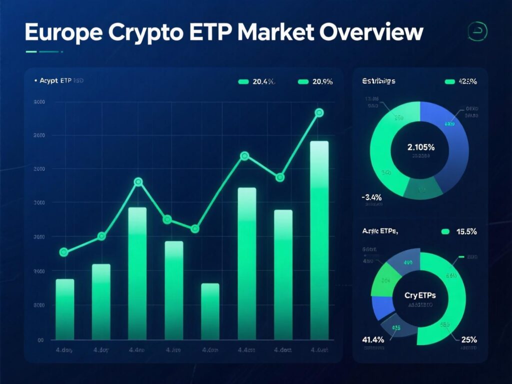Chart comparing European and U.S. crypto ETP AUM