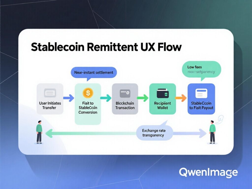 User journey for stablecoin remittances in emerging markets