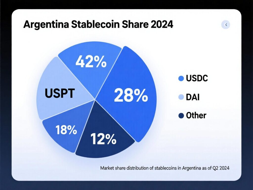 Argentina’s stablecoin share vs global average.