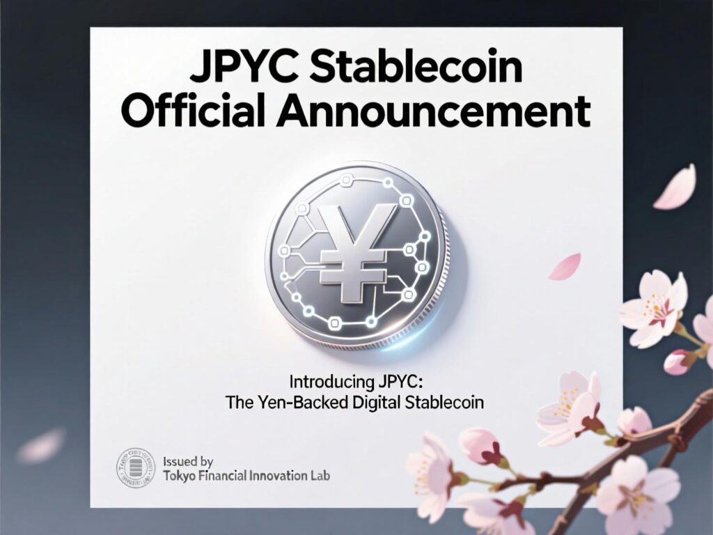 “JPYC yen-pegged stablecoin concept visual”