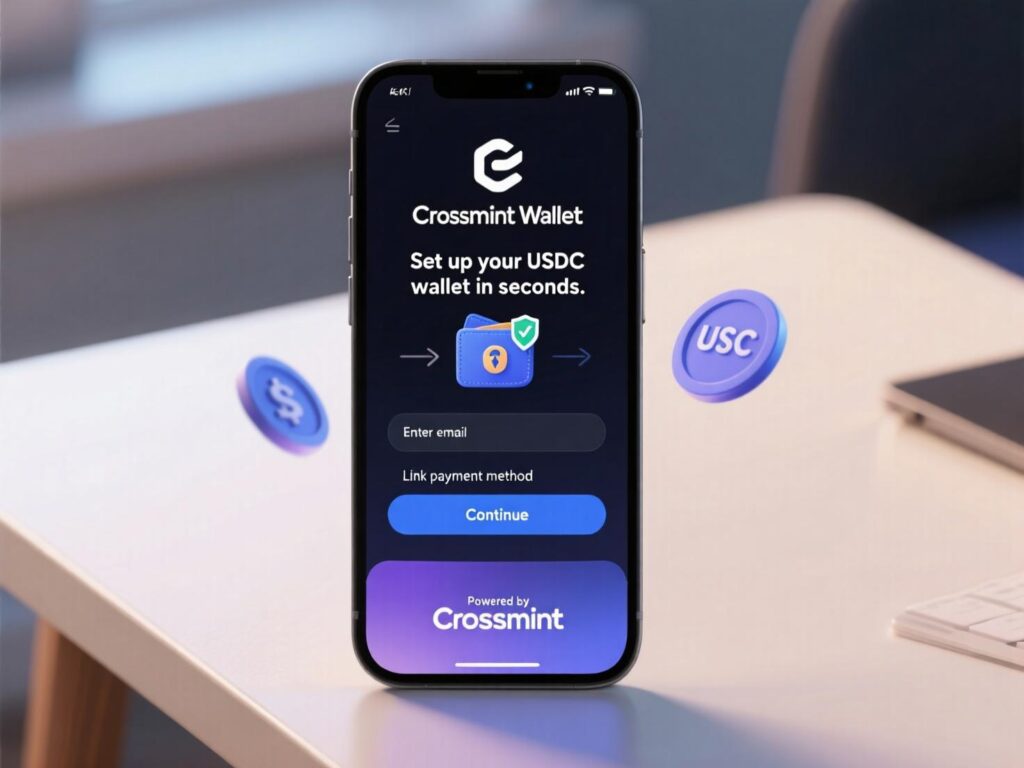 “Crossmint wallet setup for USDC inside MoneyGram app”