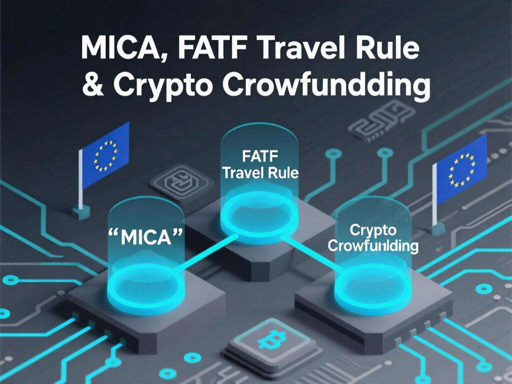 “MiCA and FATF Travel Rule touchpoints in crypto crowdfunding compliance.”
