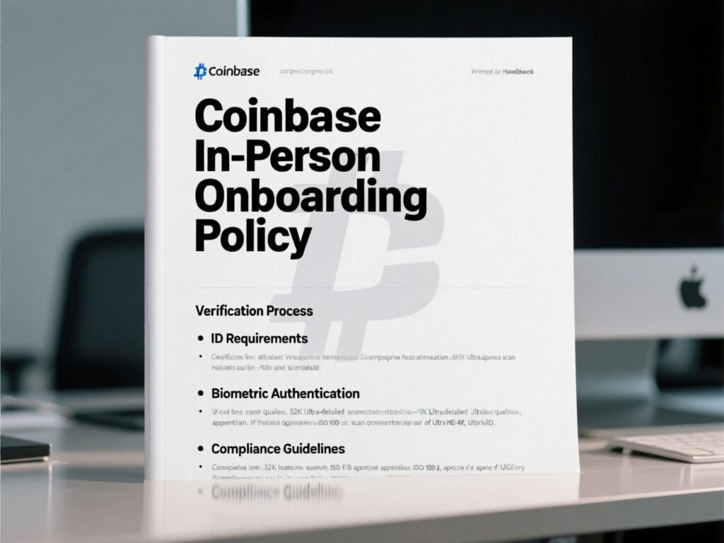 “Coinbase headquarters representing stricter in-person onboarding policy.”