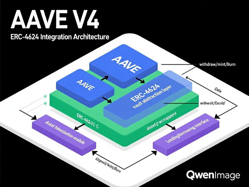 “Aave V4 architecture illustrating ERC-4626 share accounting”