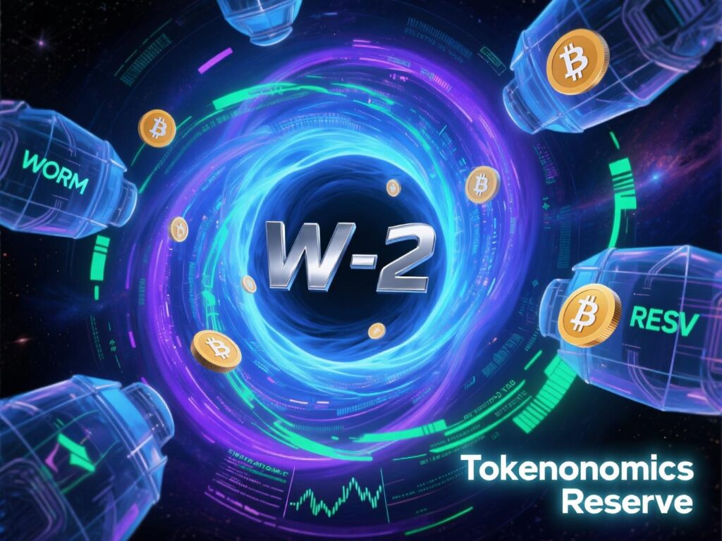 “Wormhole W 2.0 tokenomics with Reserve and unlock schedule”