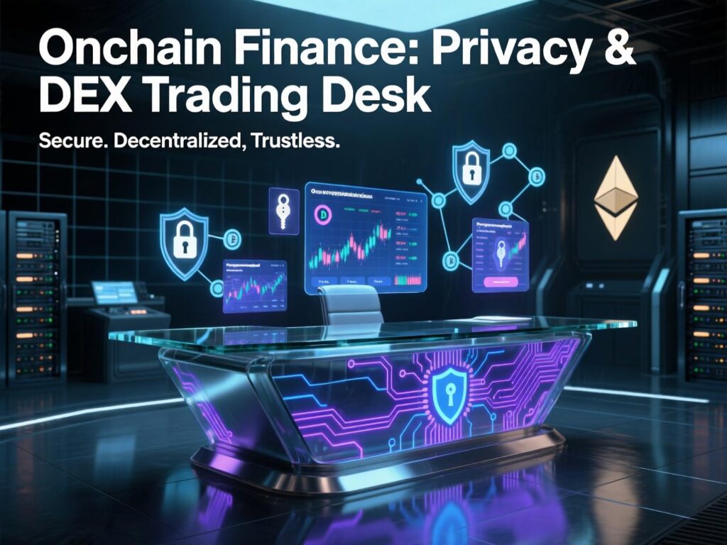 Traders using a privacy-focused DEX for on-chain finance