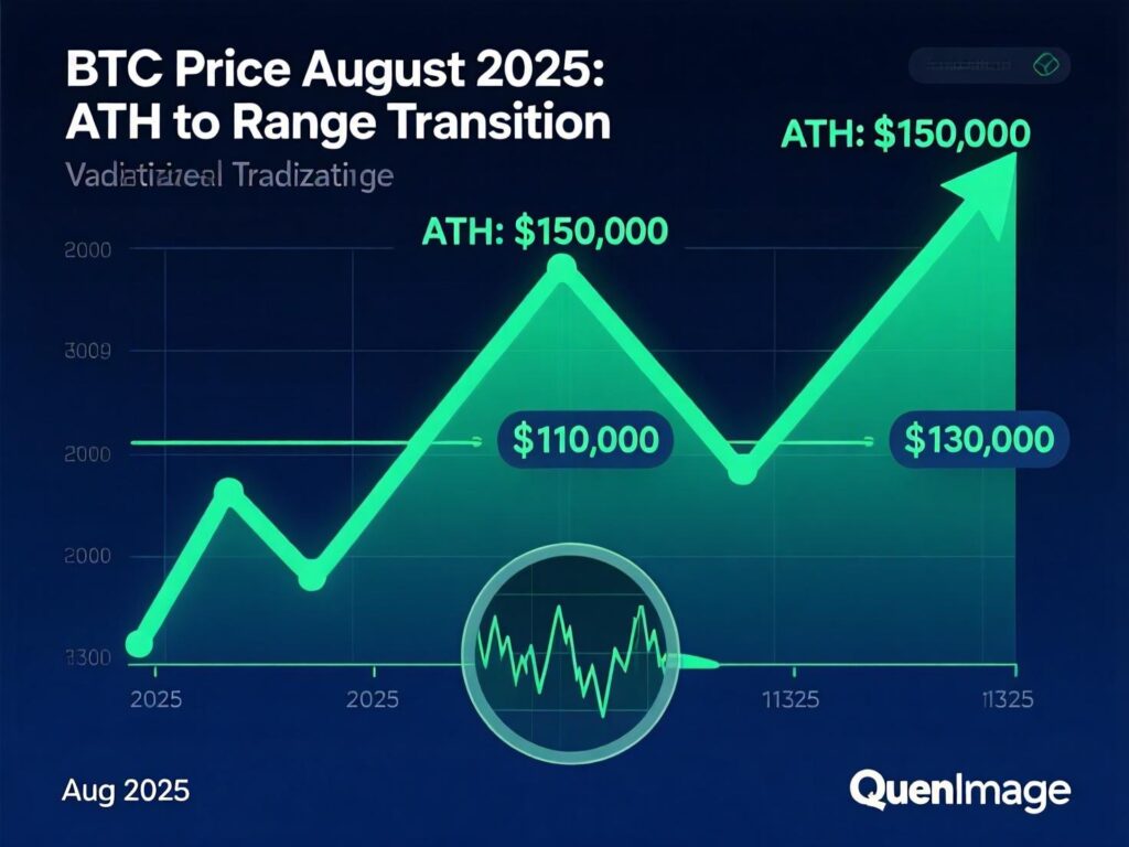 BTC price from August ATH to current consolidation range