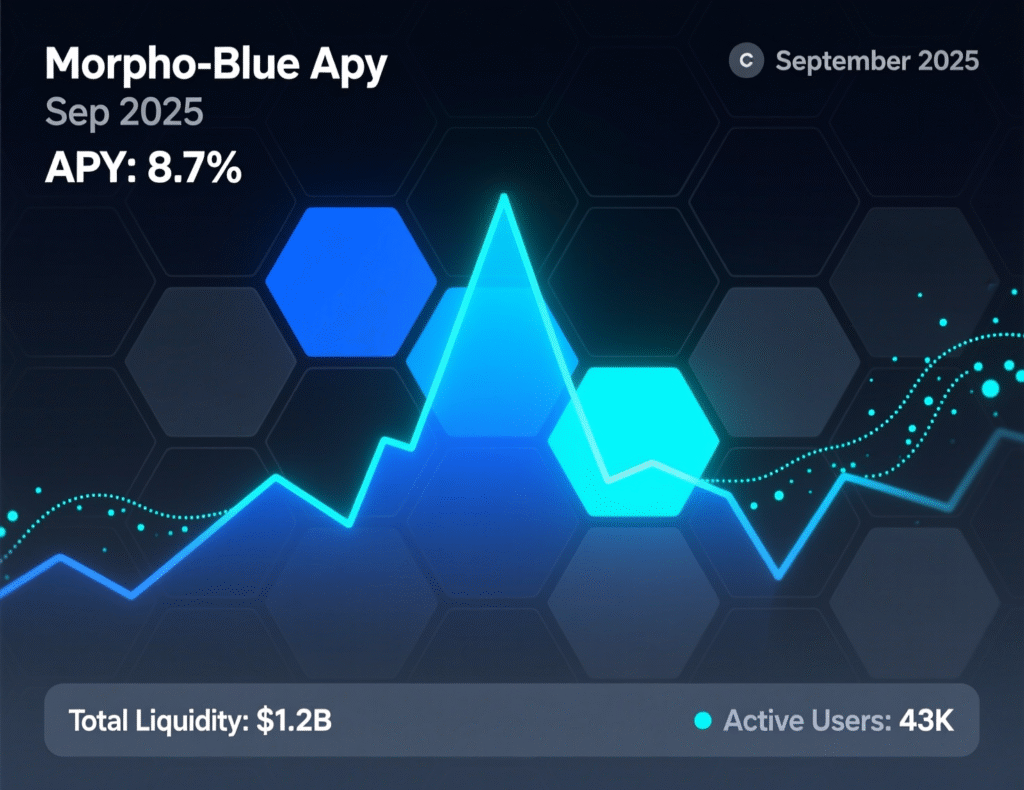 ALT: “Sample Morpho Blue pools with variable APY and collateral parameters.”