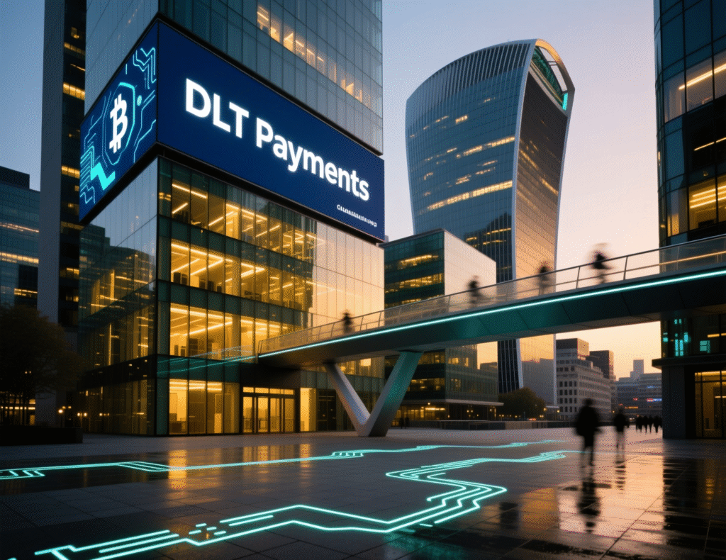 City of London skyline representing wholesale payments infrastructure