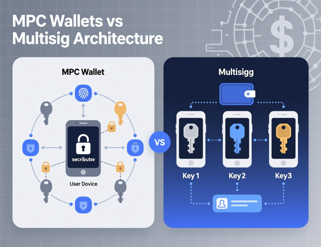 “Comparison of MPC wallets vs on-chain multisig across privacy, fees, and flexibility.”