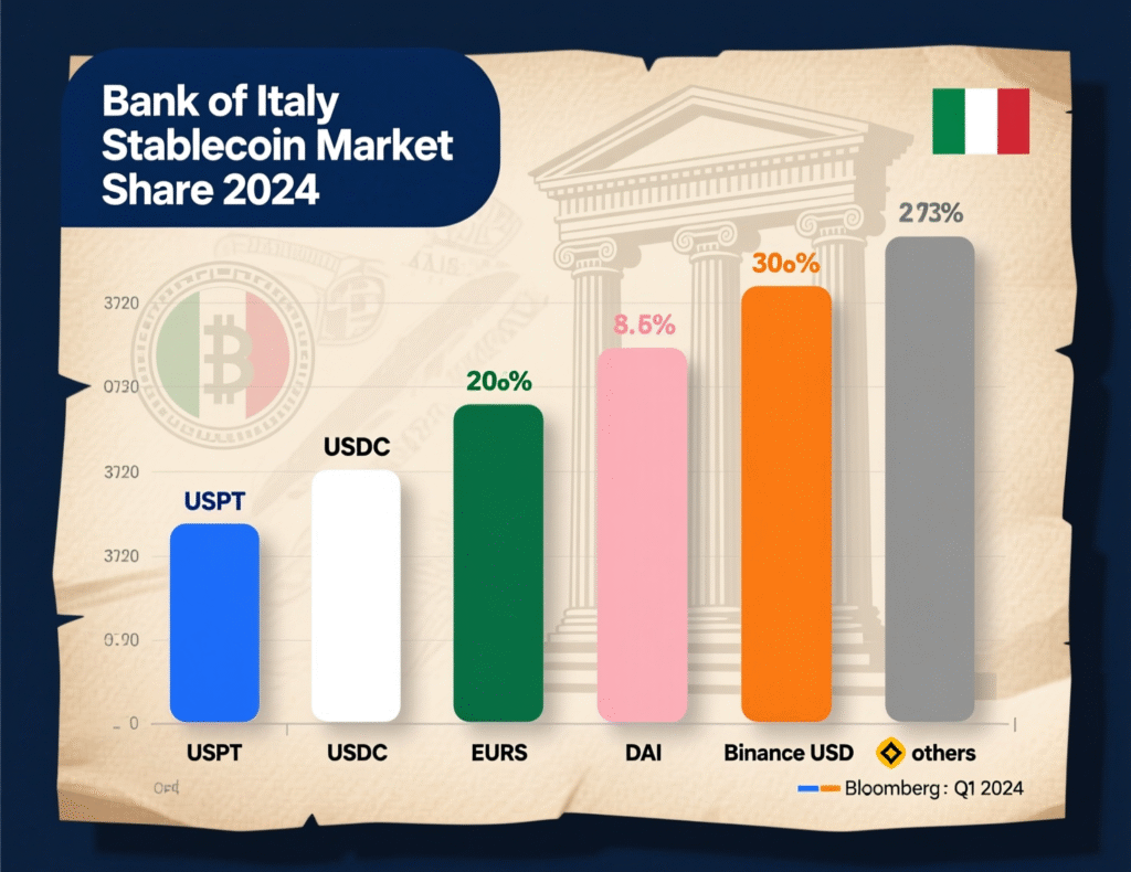 European banks form company to launch euro stablecoin 3 Chart of euro stablecoin share versus global market
