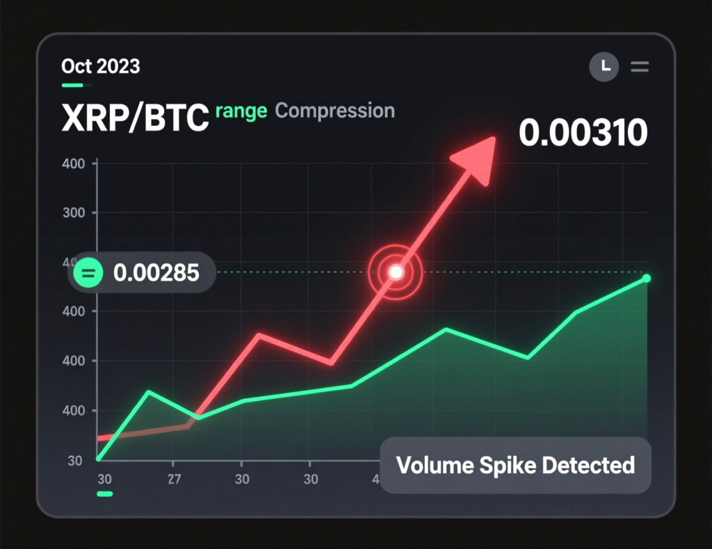 Key Indicators to Watch in Q4: Bitcoin Seasonal Trends, XRP/BTC, Dollar Index, Nvidia, and More 2 “XRP/BTC long-term range with breakout trigger zone”