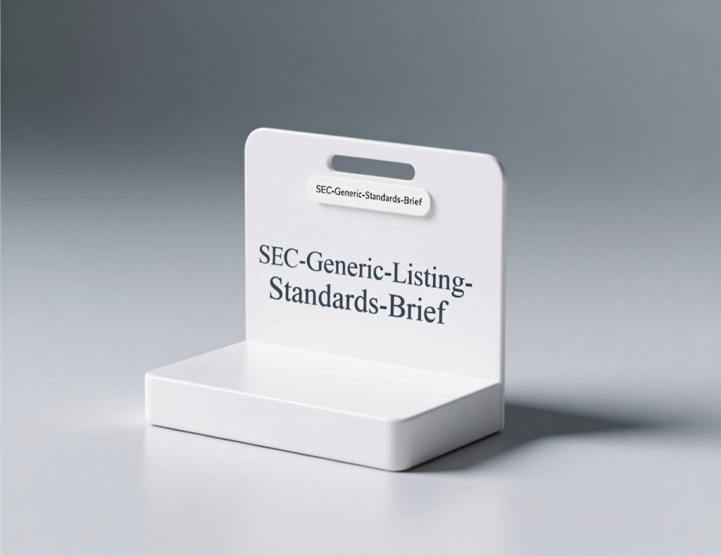 Diagram summarizing SEC generic listing standards for crypto ETPs