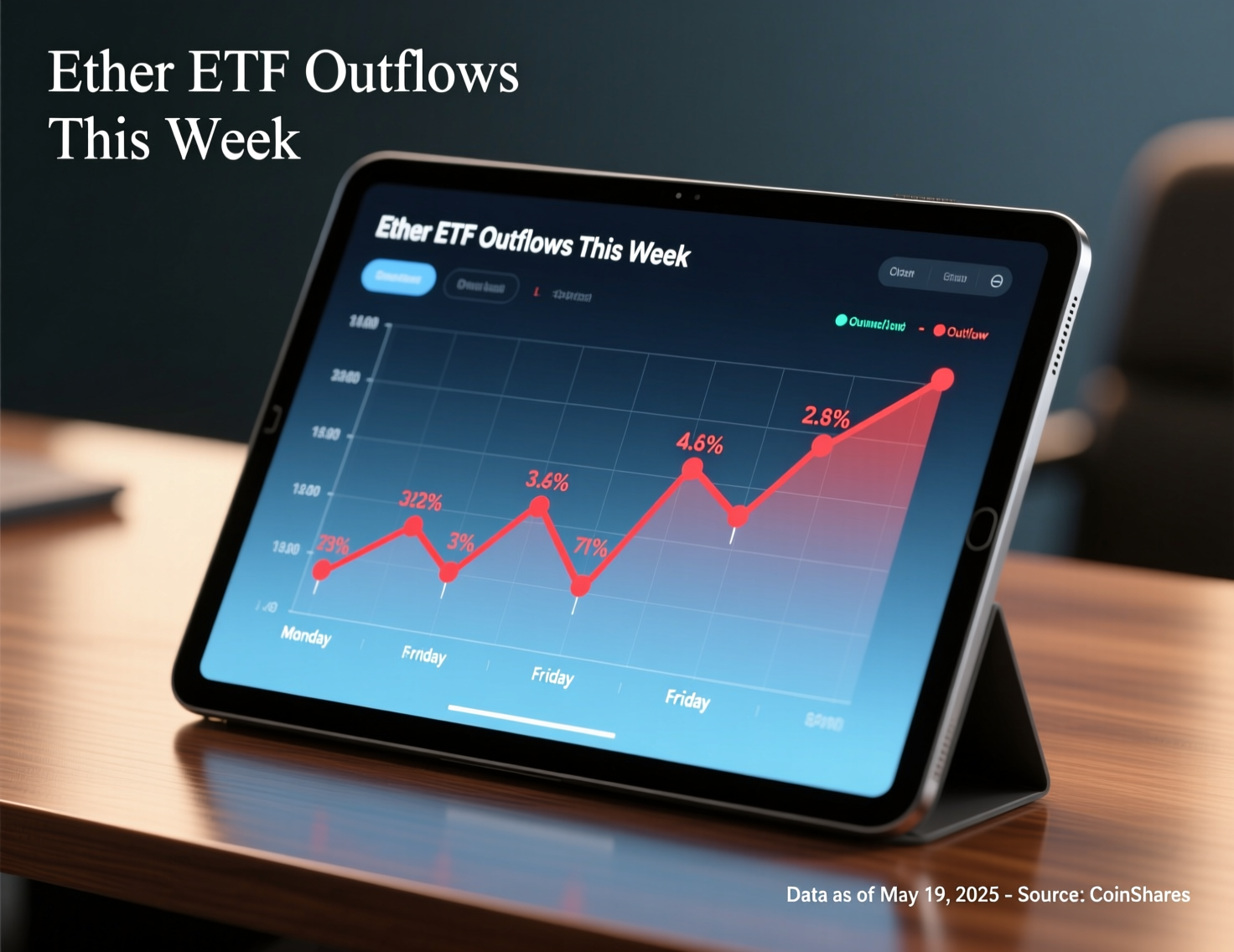 Ether ETFs log straight week of outflows, $796M pulled as price drops 10%