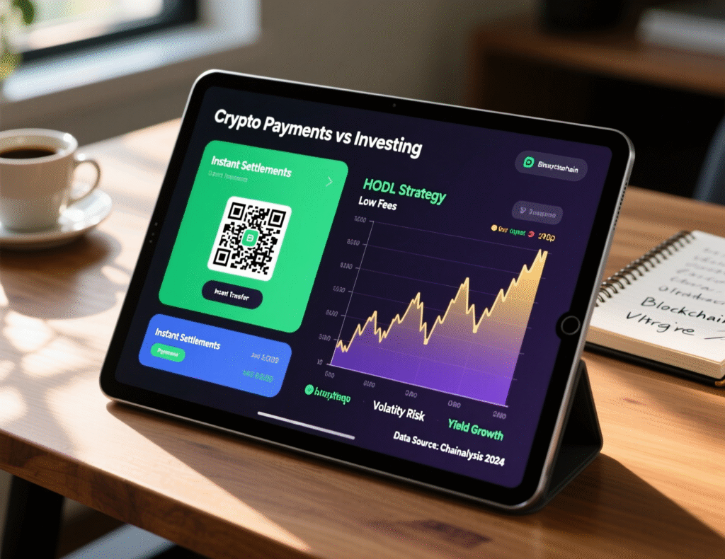 Comparison of crypto payments adoption vs investing usage.”