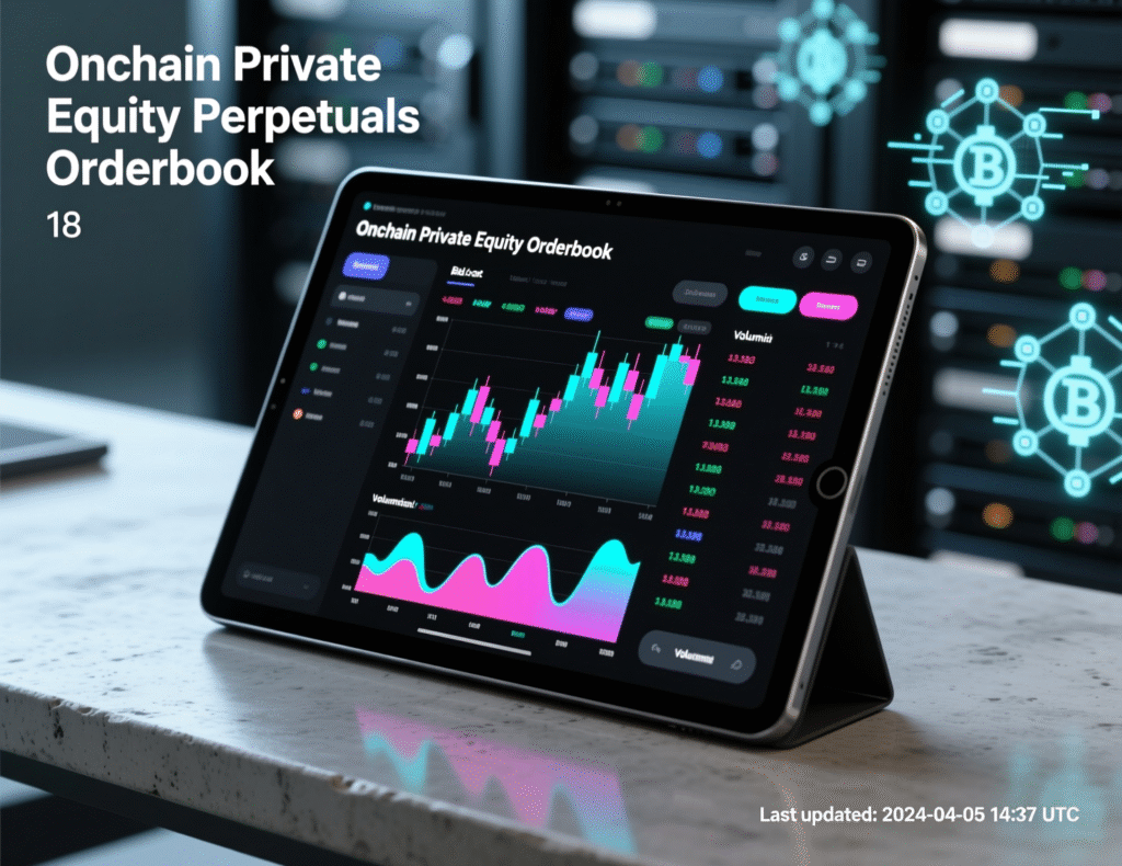 Order book for an onchain private-equity perp contract