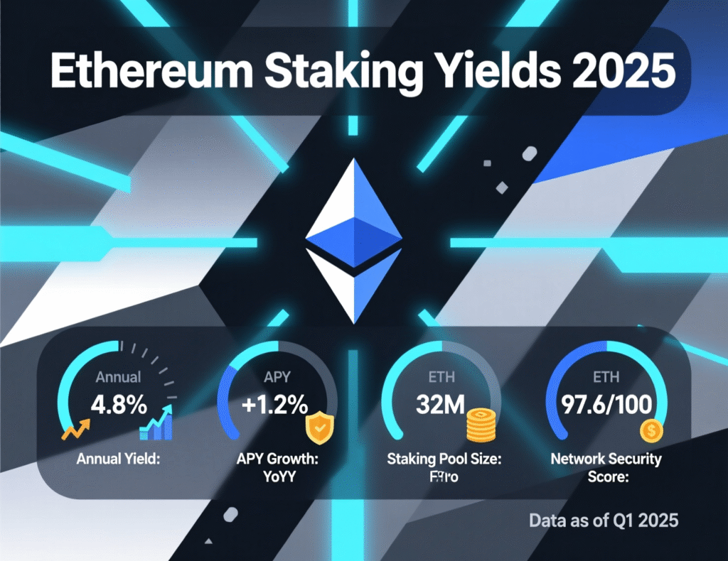 Crypto Passive Income Ideas for 2025 2 Ethereum staking APY range in 2025 with slashing/mev considerations for crypto passive income.”
