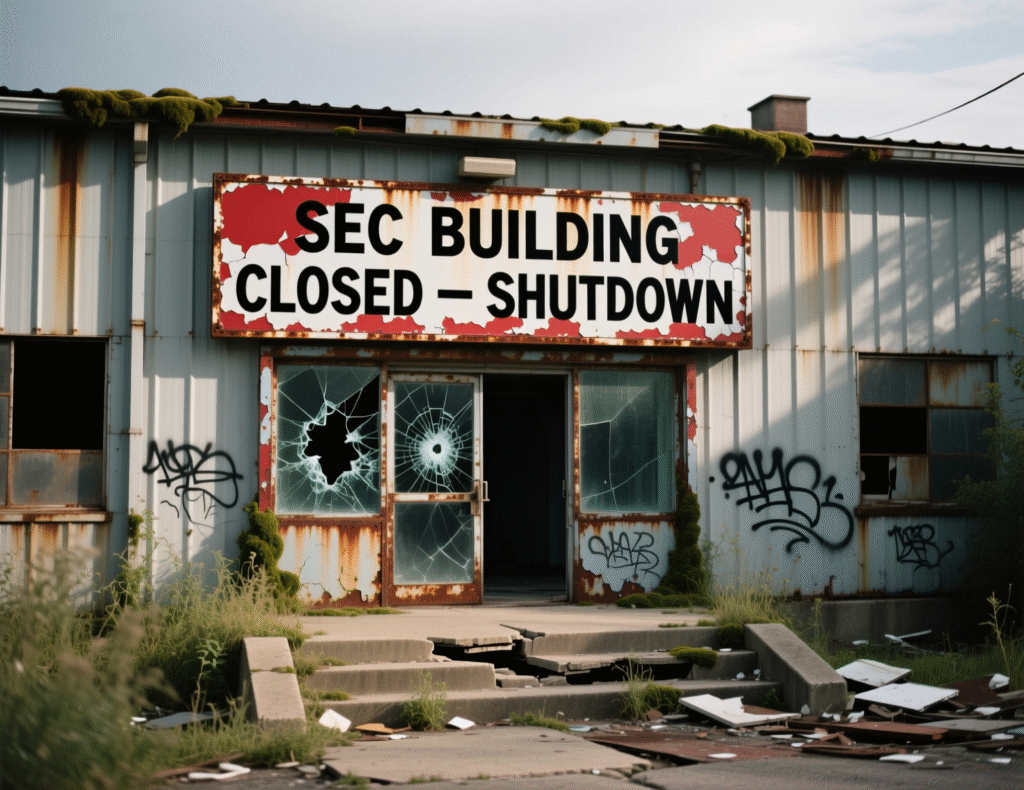 Bitcoin Hits $120K With Traders Eyeing Bullish October Rally 3 Exterior of SEC headquarters with shutdown signage