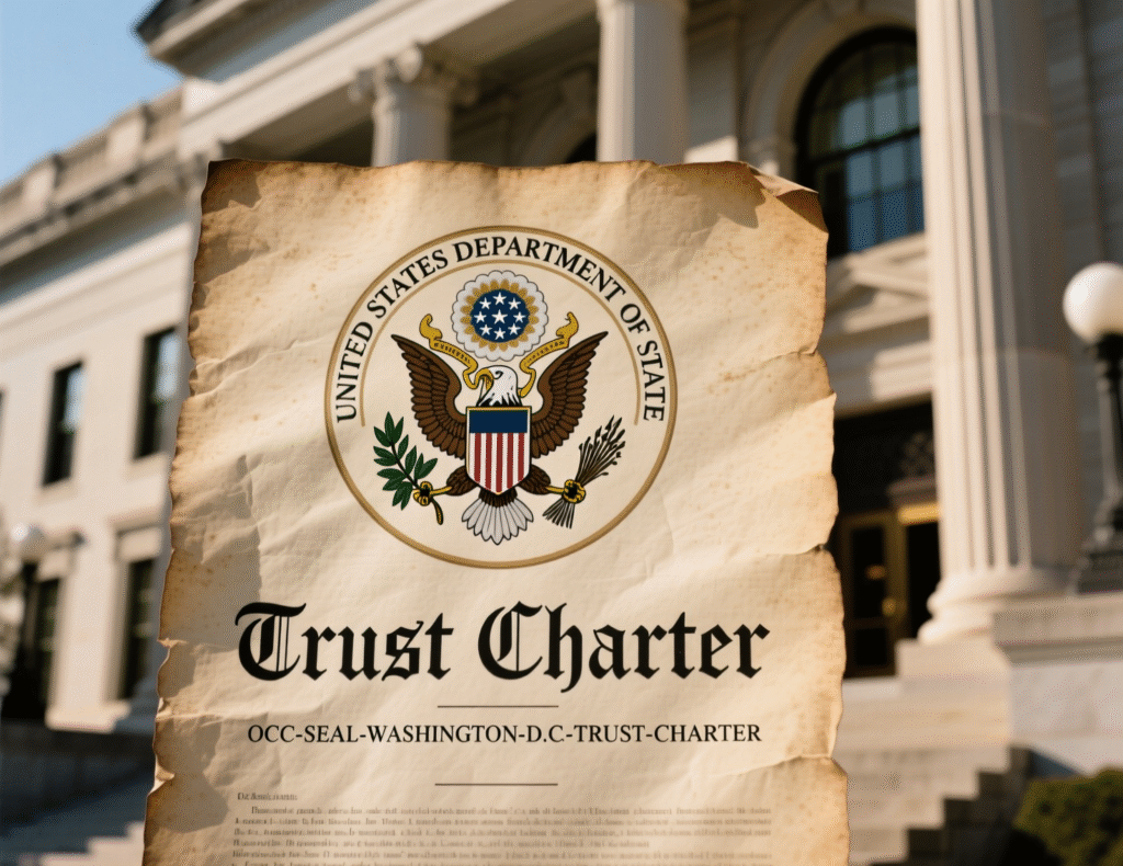Coinbase goes after National Trust Charter But don’t call it a bank 2 OCC seal at headquarters, representing federal trust charter oversight