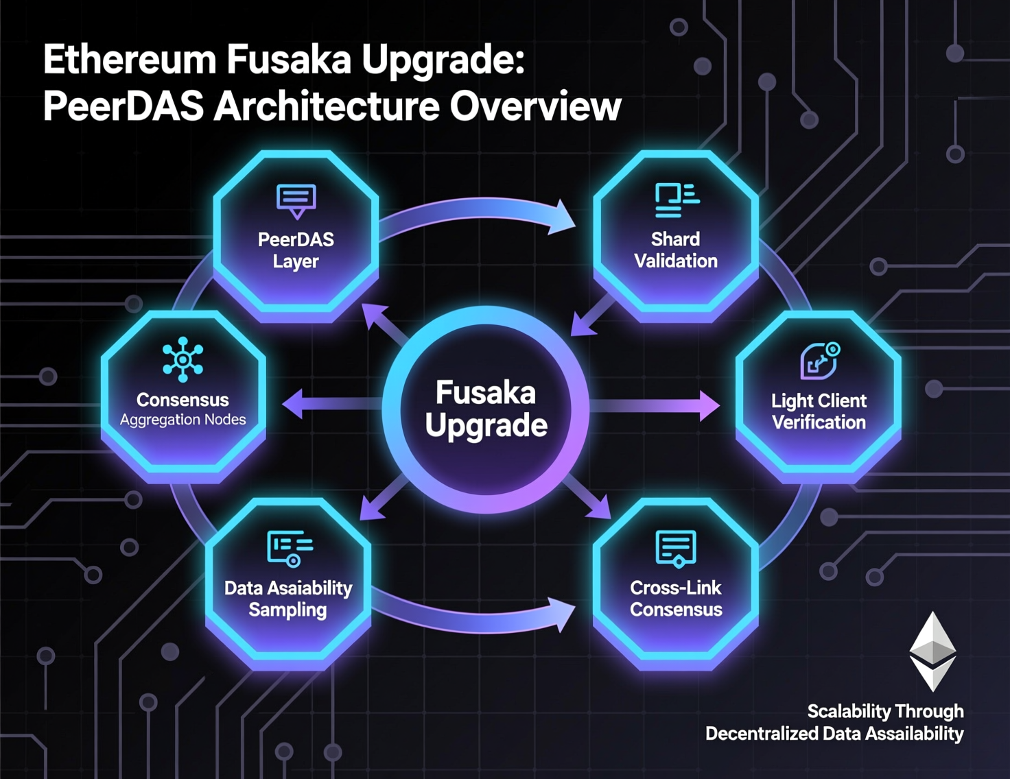 ethereum-fusaka-upgrade-peerdas-diagram.png “Diagram of PeerDAS in the Ethereum Fusaka upgrade”