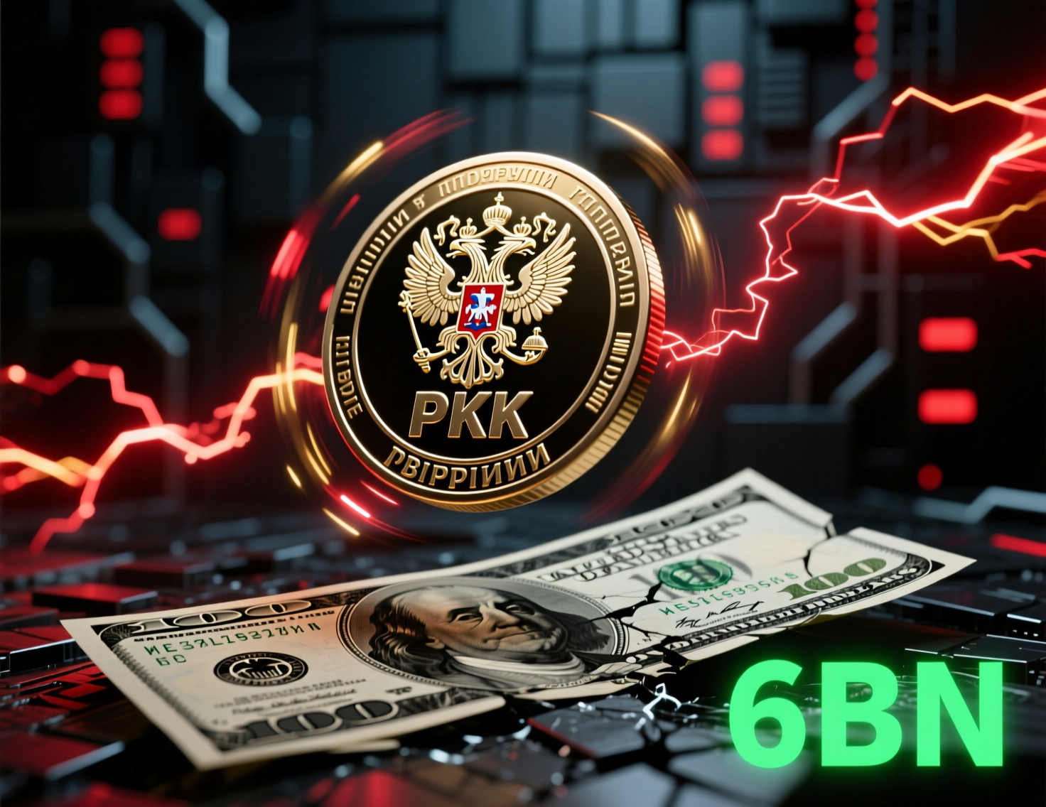 “Kremlin-backed crypto coin moves 6bn despite US sanctions” headline graphic