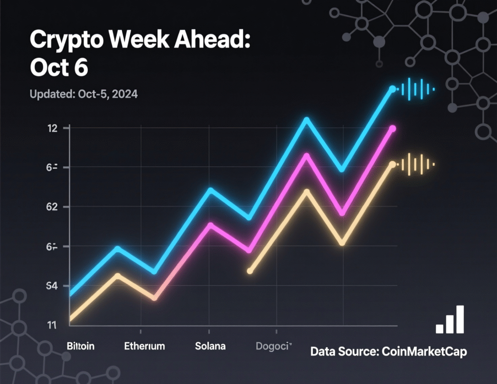 Calendar for crypto week ahead Oct 6 with macro and on-chain events